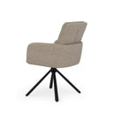 Silla LINDA, en taupe, vista trasera en perspectiva