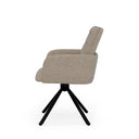 Silla LINDA, en taupe, vista lateral