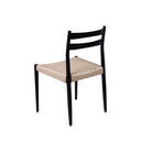 Silla BONNIE, en negro, vista trasera en perspectiva