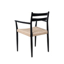 Silla EDNA, en negro, vista trasera en perspectiva
