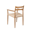 Silla EDNA, en natural, vista trasera en perspectiva
