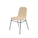 Silla COLETTE, en natural y negro, vista en perspectiva
