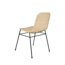 Silla COLETTE, en natural y negro, vista trasera en perspectiva