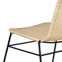 Silla COLETTE, en natural y negro, detalle del acabado