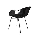 Silla ALLEGRA, en negro, vista trasera en perspectiva