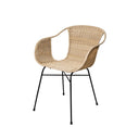Silla ALLEGRA, en natural y negro, vista en perspectiva
