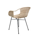 Silla ALLEGRA, en natural y negro, vista trasera en perspectiva
