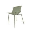 Silla DILETTA, en verde, vista trasera en perspectiva