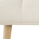 Silla MINNIE, en beige, detalle del acabado