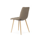 Silla MINNIE, en taupe, vista trasera en perspectiva