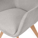 Silla SHARON, en gris, detalle del acabado