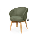 Silla VIRGINIA, en verde, vista en perspectiva