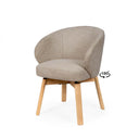 Silla VIRGINIA, en taupe, vista en perspectiva