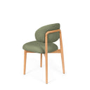 Silla WANDA, en verde, vista trasera en perspectiva