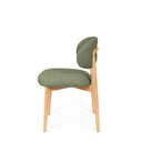 Silla WANDA, en verde, vista lateral