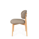 Silla WANDA, en taupe, vista lateral