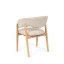 Silla YVANNA, en beige, vista trasera en perspectiva