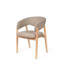 Silla YVANNA, en taupe, vista en perspectiva