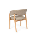 Silla YVANNA, en taupe, vista trasera en perspectiva