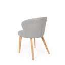 Silla TANYA, en gris, vista trasera en perspectiva