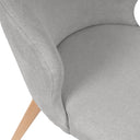 Silla TANYA, en gris, detalle del acabado