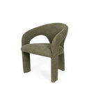 Silla LORETTA, en verde, vista en perspectiva