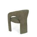 Silla LORETTA, en verde, vista trasera en perspectiva