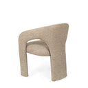 Silla LORETTA, en taupe, vista trasera en perspectiva