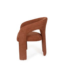 Silla LORETTA, en terracota, vista lateral