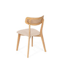 Silla SHIRLEY, en roble, vista trasera en perspectiva