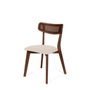 Silla SHIRLEY, en nogal, vista en perspectiva