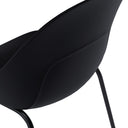 Silla SEPHORA, en negro, detalle del acabado
