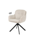 Silla SILVI, en negra y beige, vista en perspectiva