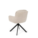 Silla SILVI, en negra y beige, vista trasera en perspectiva