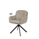 Silla SILVI, en negra y taupe, vista en perspectiva