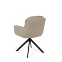 Silla SILVI, en negra y taupe, vista trasera en perspectiva