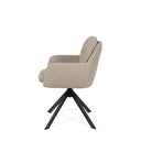 Silla SILVI, en negra y taupe, vista lateral