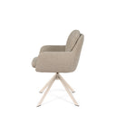 Silla SILVI, en beige y taupe, vista lateral
