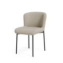 Silla ZOEY de patas negras, en taupe, vista en perspectiva