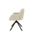 Silla TAIMI, en negra y beige, vista lateral