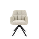 Silla TAIMI, en negra y beige, vista frontal