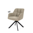 Silla TAIMI, en negra y taupe, vista en perspectiva