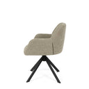 Silla TAIMI, en negra y taupe, vista lateral