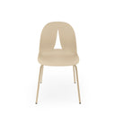 Silla ARWEN, en beige, vista frontal