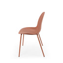 Silla ARWEN, en terracota, vista lateral