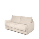Sofá cama KEIKO, en beige, vista de tres cuartos desde el otro lado