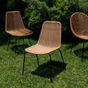 Silla Creta natural en PE y acero para interior y exterior