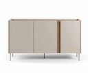 Aparador LUCILE de 150 cm con 3 puertas, en crema y roble, vista frontal