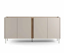 Aparador LUCILE de 180 cm con 4 puertas, en crema y roble, vista frontal