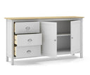 Aparador MUSGO de 150 cm con 2 puertas y 3 cajones, en blanco